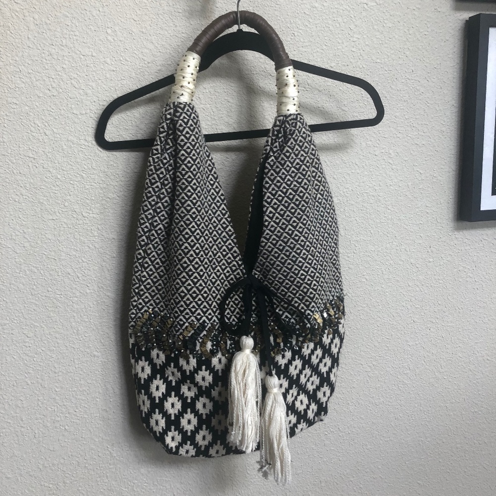 Anthropologie Jasper & Jeera Tapestry Sequin Hobo